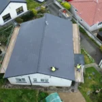 02 slate bungalow reroof aerial rear Somerset