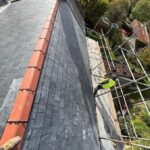 14 slate roof terracotta ridge scaffold Somerset